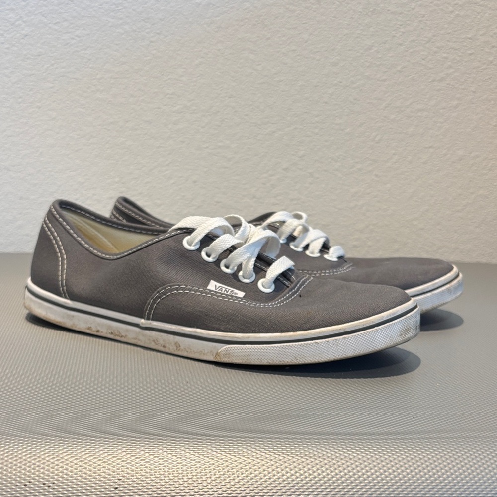Vans Charcoal Canvas Sneakers with White Accents